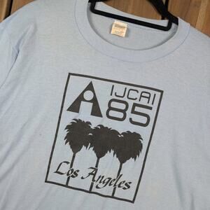 Vintage 80s Artificial Intelligence AI IJCAI Los Angeles Blend Tech Shirt Large